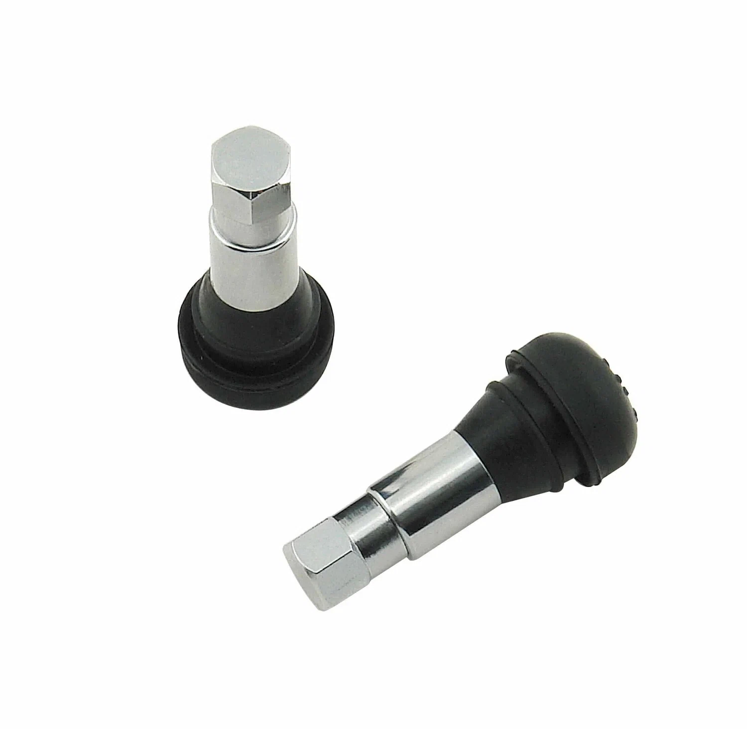 Mr. Gasket Chrome Tire Valve Stems - Stock length - 1955MRG